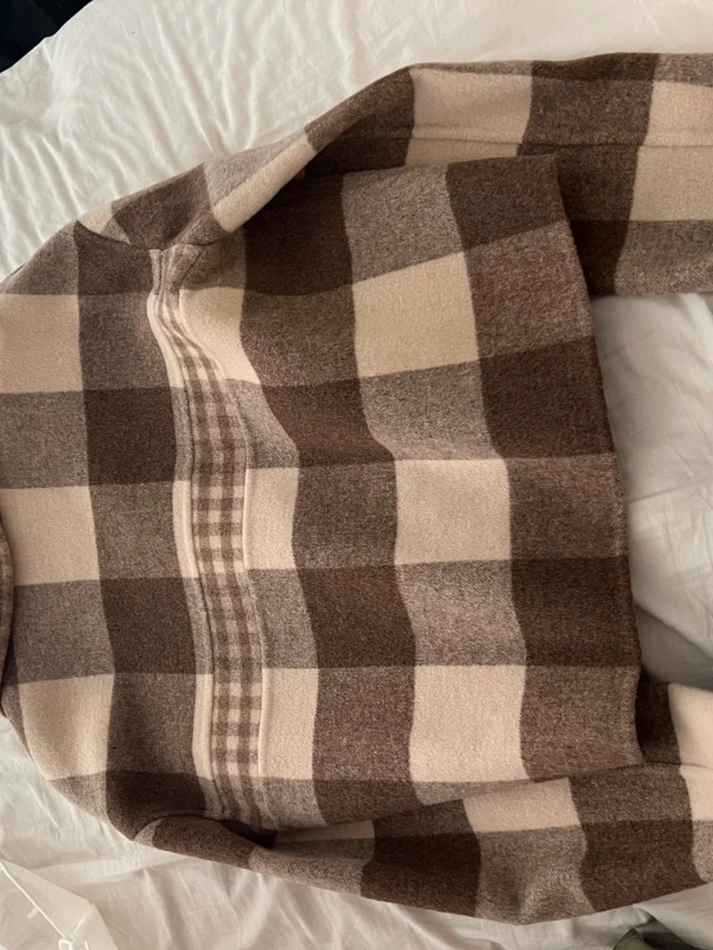 Petite Studio Checked Jacket in Beige & Brown - Picture 4 of 6